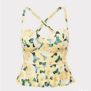 Torrid Underwire peplum pushup bikini TOP